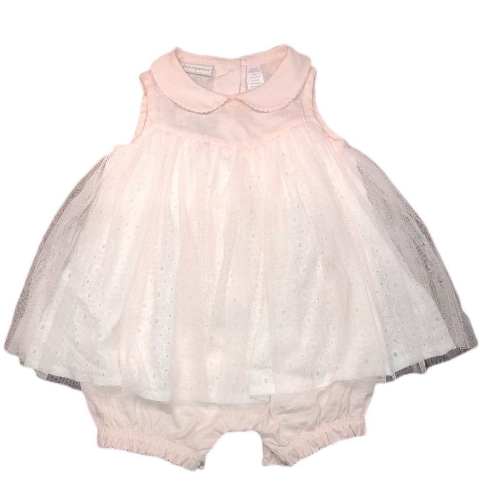 Blush pink baby romper dress